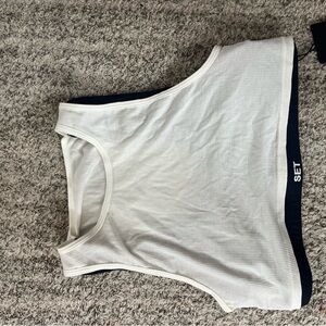 COPY - SET Active White and Oxford Crop Top